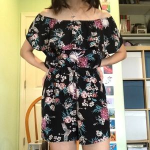 Off the shoulder floral romper